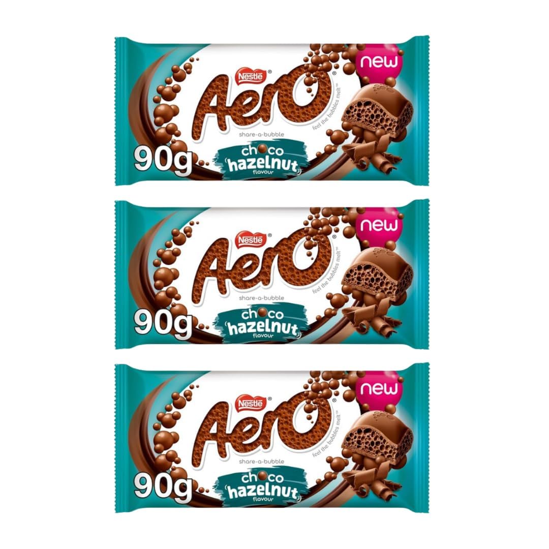 Chocolate Bundle Containing Aero Aero Choco Hazelnut Chocolate Bar 90g (3 Pack)