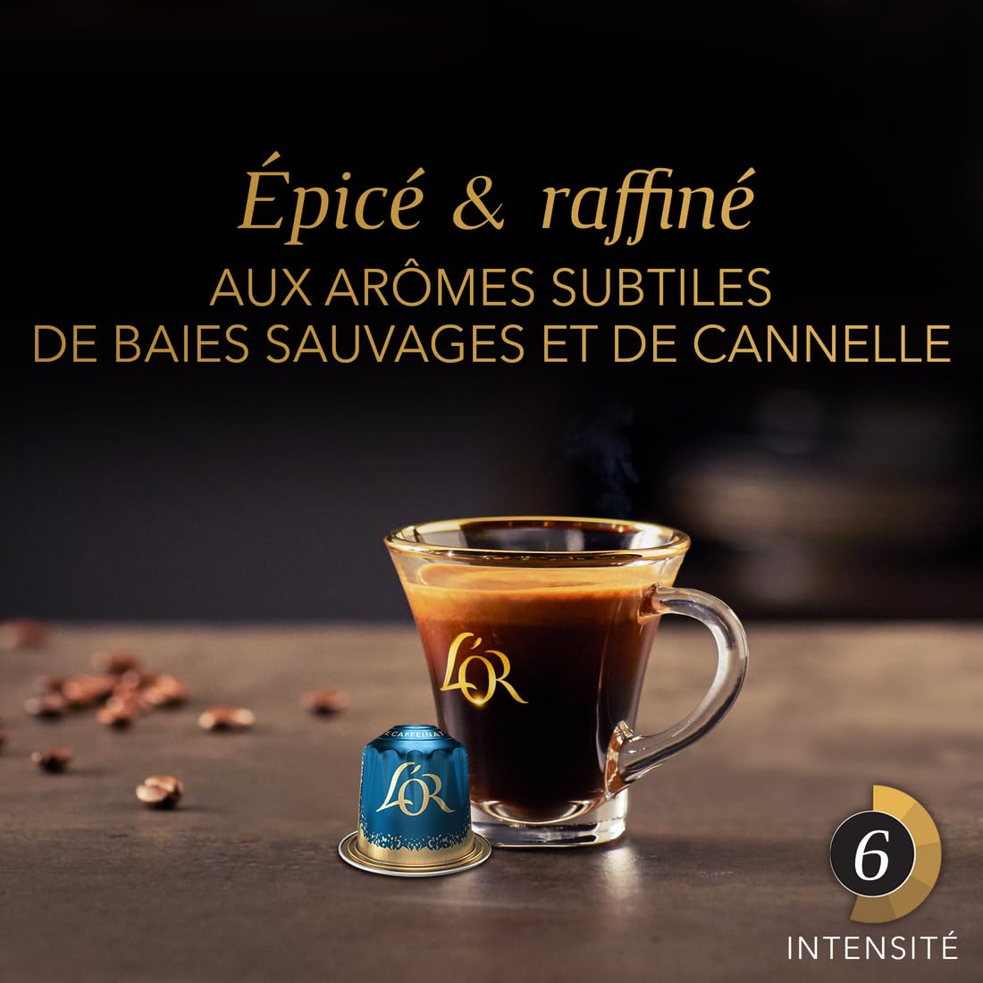 L'OR Decaffeinato - 100 Capsules de Café intensité 6 - Compatibles Nespresso (lot de 10 x 10)