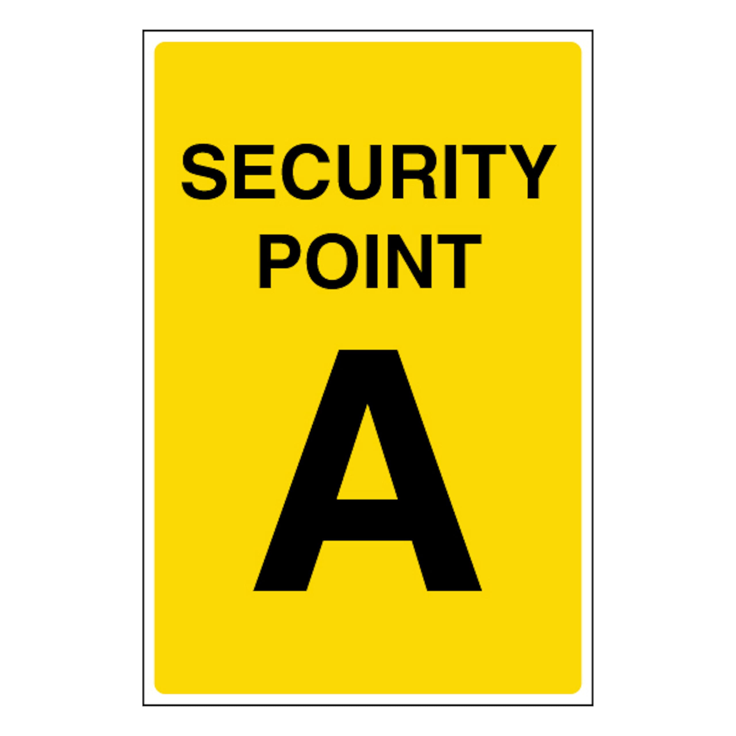 V Safety Security Point A 200 x 300 mm - 2mm Super-Tough Rigid Plastic
