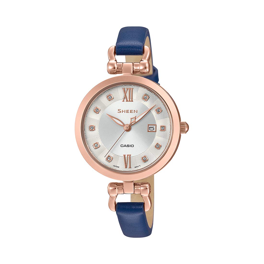 Casio Women Leather Analog Silver Dial Watch-She-4055Pgl-7Audf (Sx258), Band Color-Blue (B07RRQBTB9) Amazon Price History, Amazon Price Tracker
