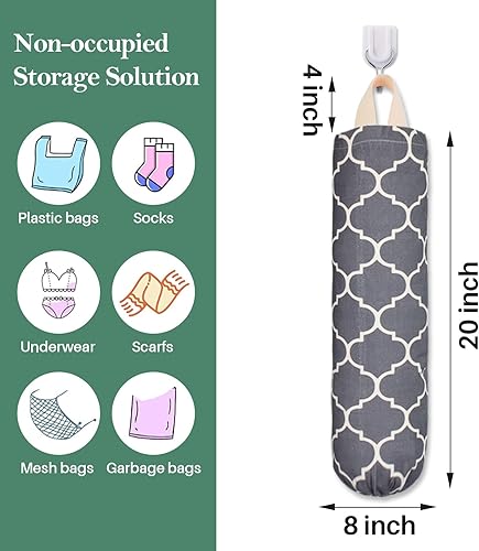 Miniatura 2 de Soporte para bolsas de plástico, soporte de pared para almacenamiento de bolsas de plástico, organizador de sacos 2 unidades