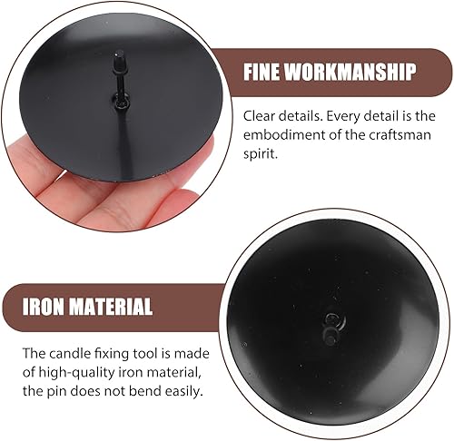 Miniatura 6 de Yardwe 12 portavelas de metal, base de estacas para mesa floral, jardín, boda, fiesta, aniversario, Pascua, 2.75 x 2.55 x 2.55 pulgadas, color negro