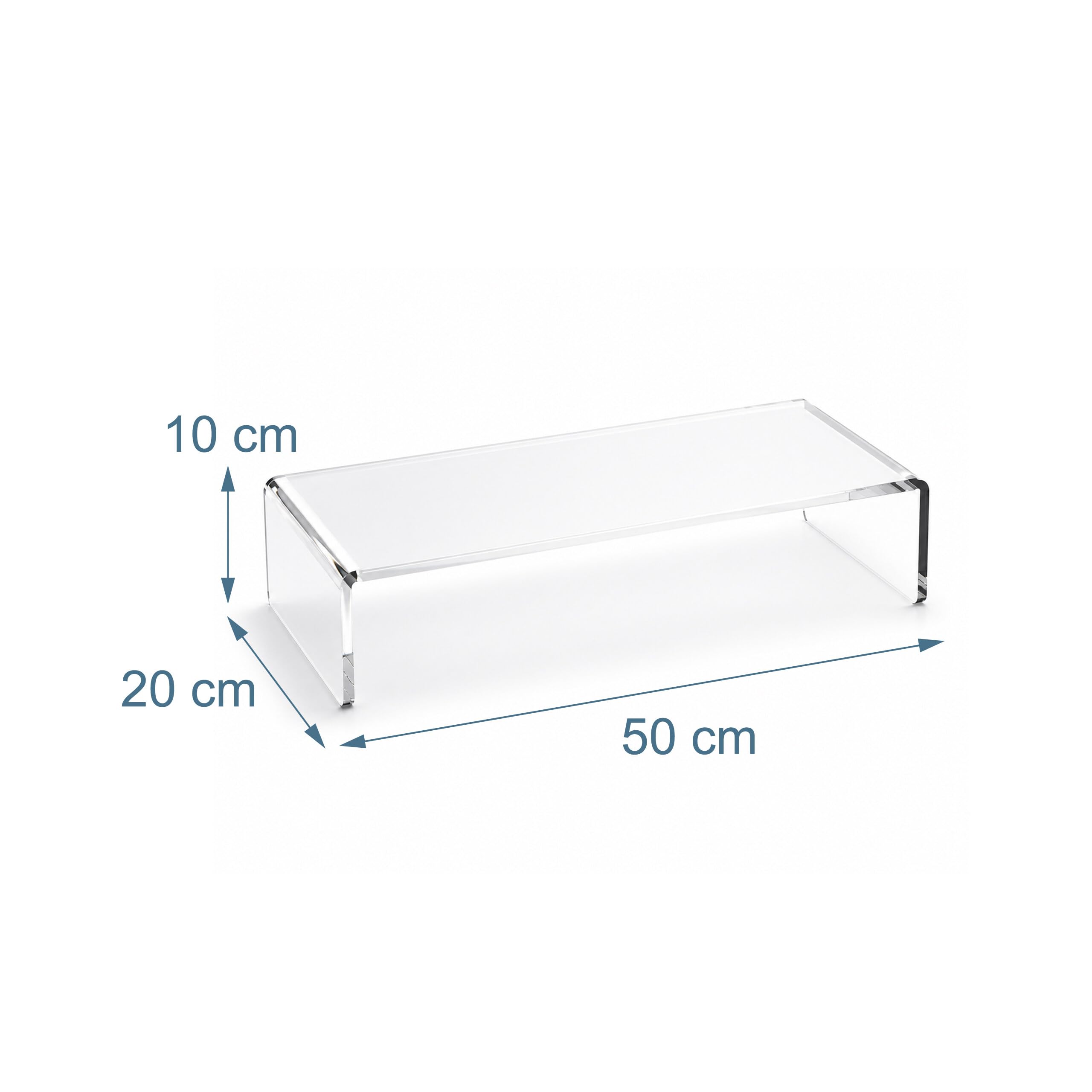 Relaxdays Supporto monitor ergonomico in acrilico trasparente