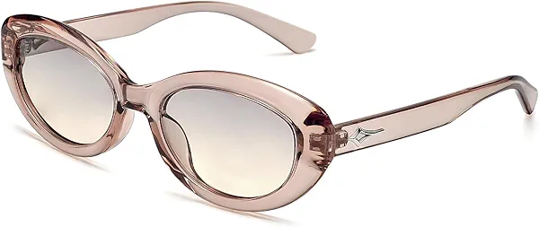SOJOS Trendy Oval Polarized Sunglasses for Women Retro Small Cat Eye Sun Glasses 90s Shades SJ2322