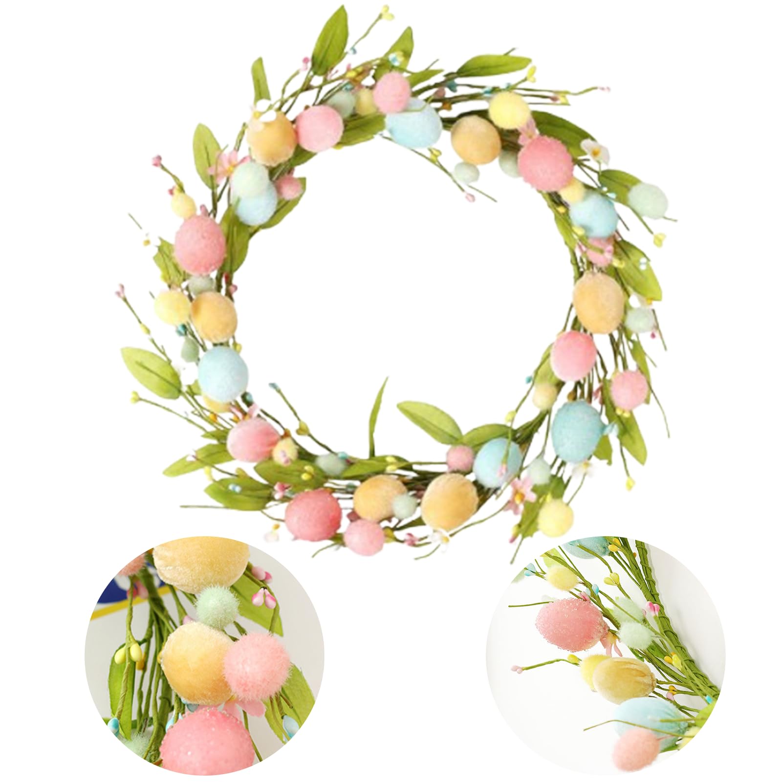 Ghirlanda Artificiale Di Pasqua Con Uova E Margherite – 180 Cm In Finto Vimini, Per Interni Ed Esterni, Feste, Matrimoni E Decorazioni Primaverili