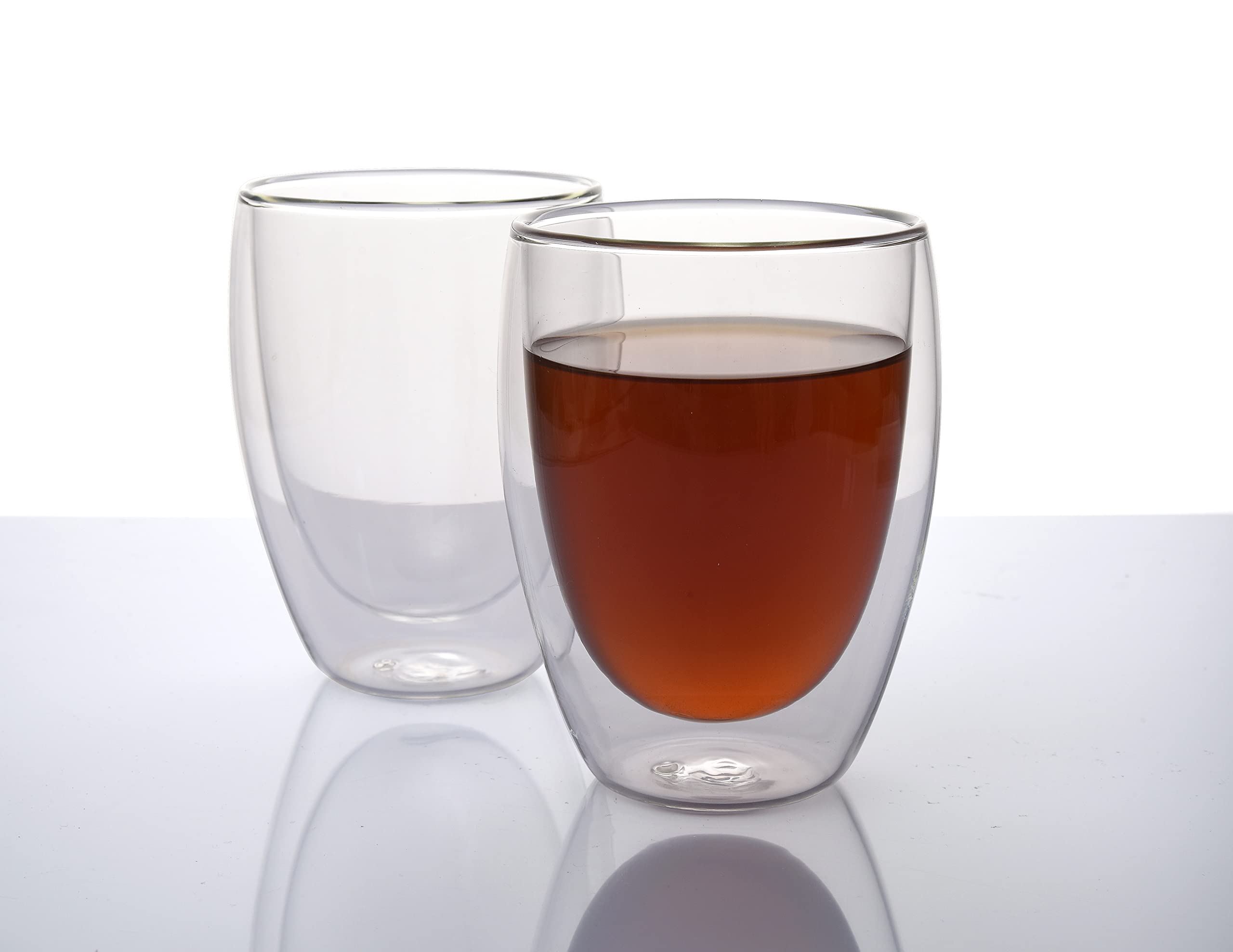 SAPHALTON Double Wall Glass Coffee Mugs without Handle, 2.5 oz /8.5 oz /11.8oz Tea Cups, Clear Glass Drinkware for Espresso,Cappuccino, Latte,Hot Beverages (11.8 OZ) 3