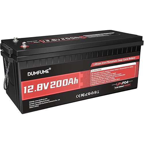 12V 200Ah LiFePO4 Lithium Battery,2560Wh Capacity,Built-in 200A BMS, 15000+ Cycles,10-Year Lifespan, Ideal for RV, Solar Energy Storage,Trolling Motor and Off-Grid Camping