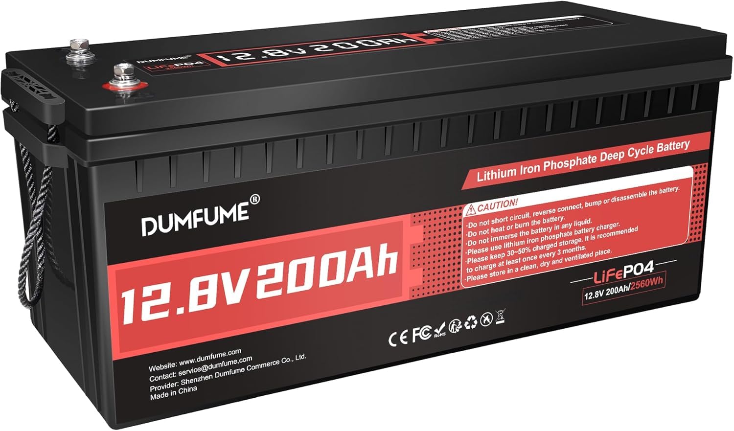 12V 200Ah LiFePO4 Lithium Battery,2560Wh Capacity,Built-in 200A BMS, 15000+ Cycles,10-Year Lifespan, Ideal for RV, Solar Energy Storage,and Off-Grid Camping