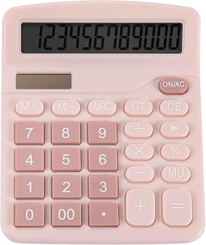 Calculadora mejorada, calculadora de oficina con batería solar de 12 bits con pantalla LCD grande, botones de inducción grandes, calculadora de