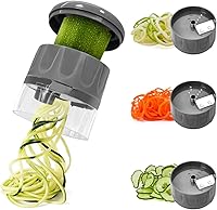 Vista 9 de 3 en 1 espiralizador de verduras, cortador ajustable para noodles de calabaza y zanahoria, cortador en espiral para pepino, herramienta de cocina