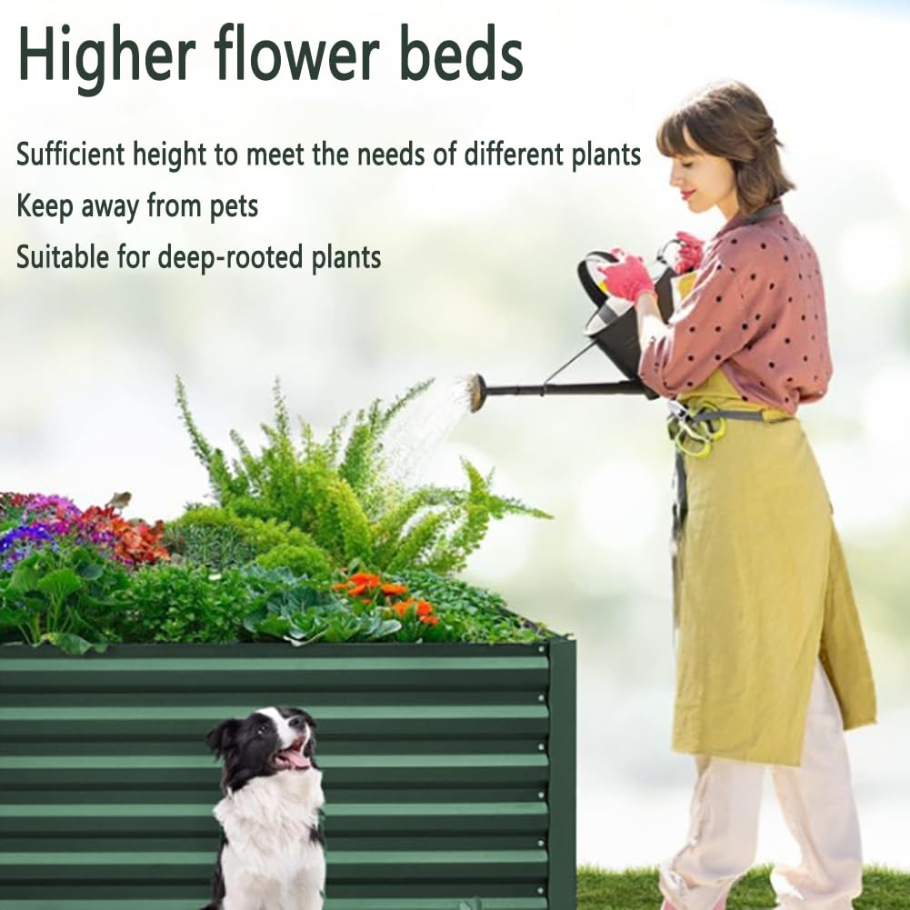 90x60x30cm,Raised Garden Bed, Metall Hochbeet, Garten & Balkon Gemüsebeet, Pflanzwanne, Wetterfestes Stahlblech Hochbeet für Gemüse, Hochbeete-Kit für Blumen, Obst, Gemüse