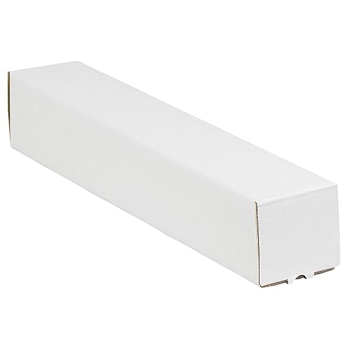 Top Pack de 25 tubos de envío cuadrados, 5.0 x 5.0 x 48.0in, kraft, Blanco, 25