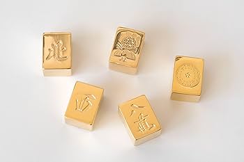 【金メッキ麻雀牌】一索 金メッキ麻雀牌】一索 24金が光る!【金の牌 一索】縁起物として