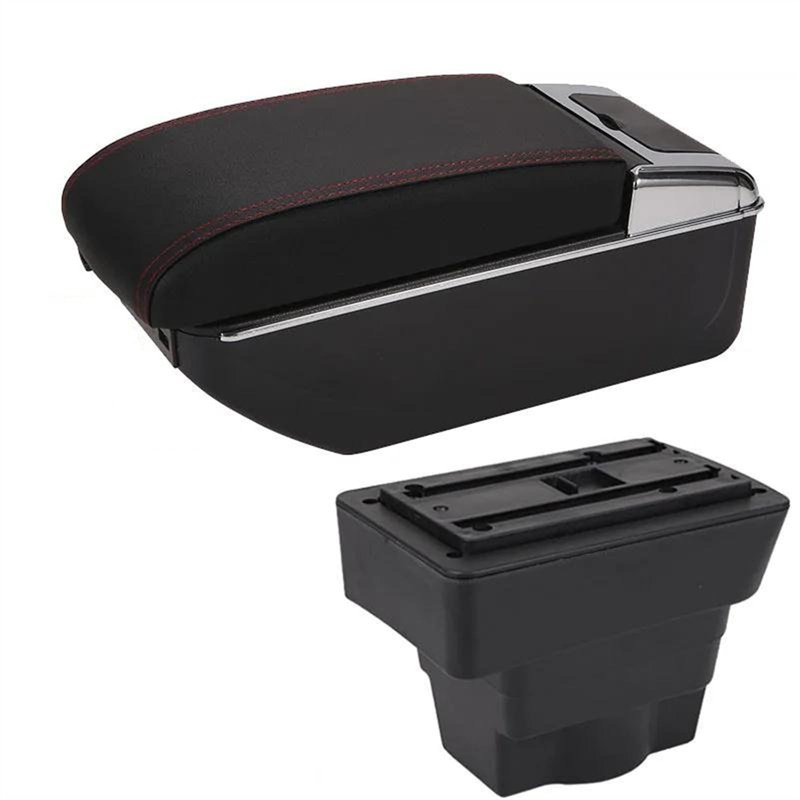 NOHEEU Car Center Console Storage Box Multifunctional Armrest Interior Accessories For Astra J 2012-2020(B1 Black red 7USB)