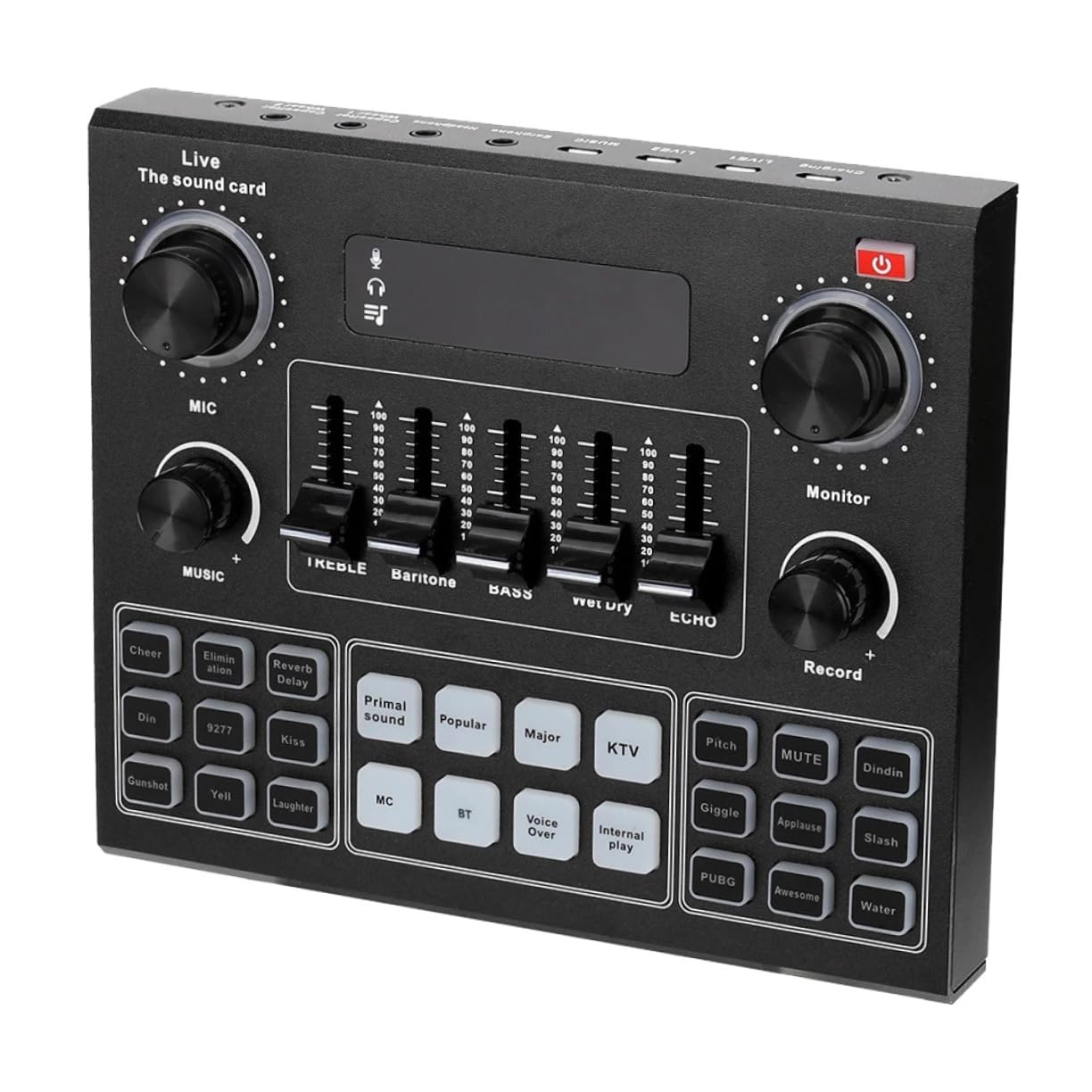 YARNOW Multi Functional Portable Voice Changer Sound Card for Live Streaming Dual Device Support Built Dsp Chip Versatile Sound Effects Compatible with Mobile Phones and Computers