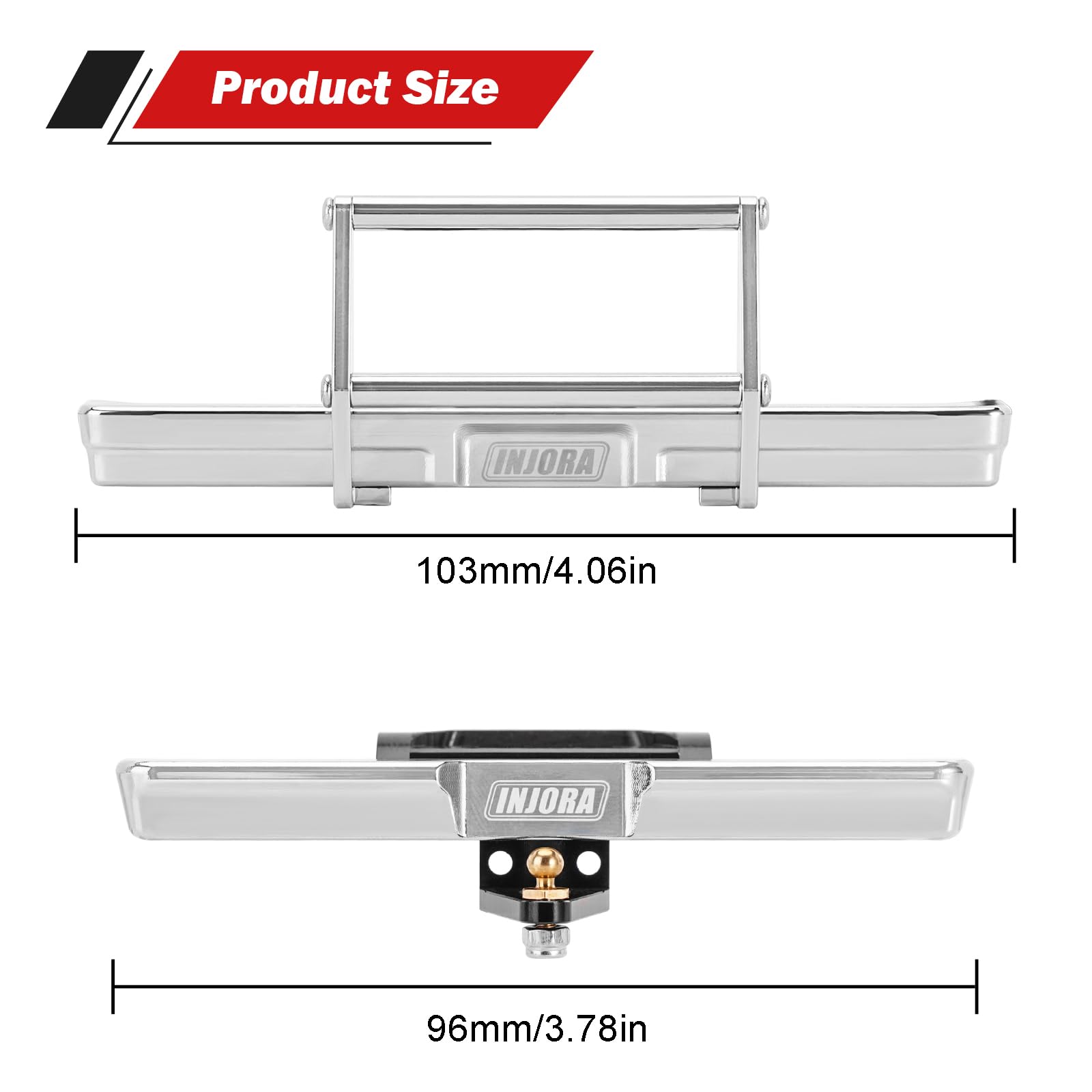 INJORA Pare-Chocs RC - Pare-Chocs Aluminium CNC pour TRX4M High Trail K10 Upgrade 1/18 RC Crawler,Avant Arrière