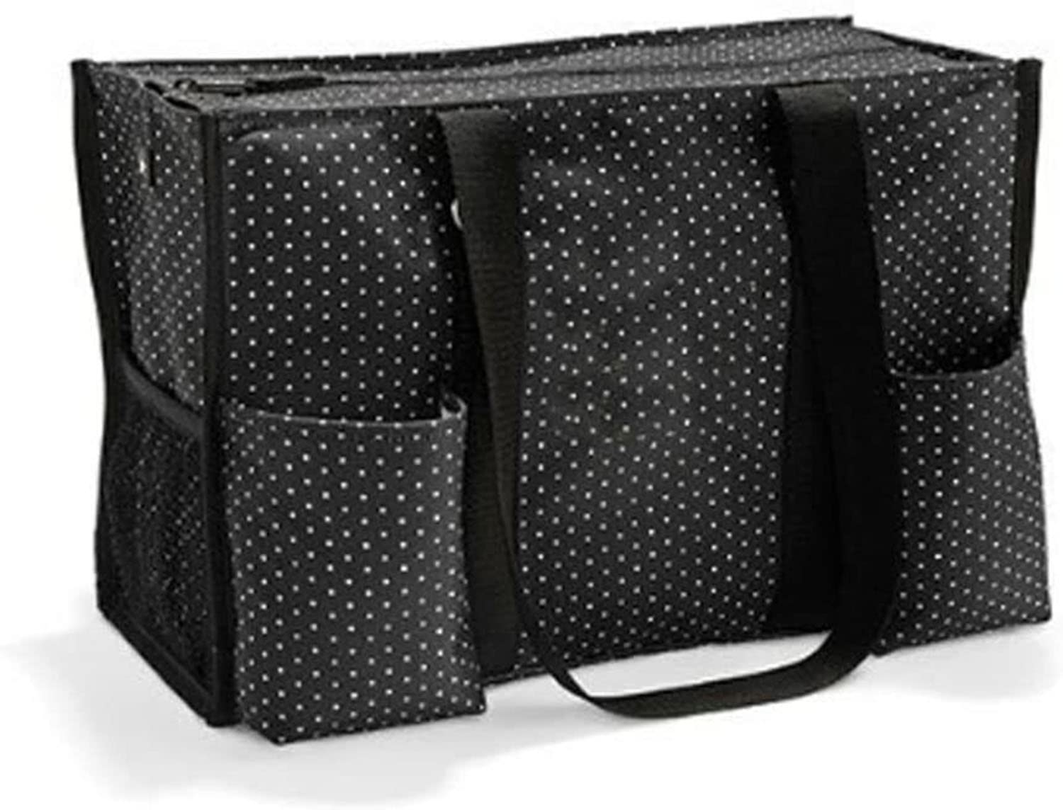 GenericThirty One Zip Top Organizing Utility Tote Swiss Dot