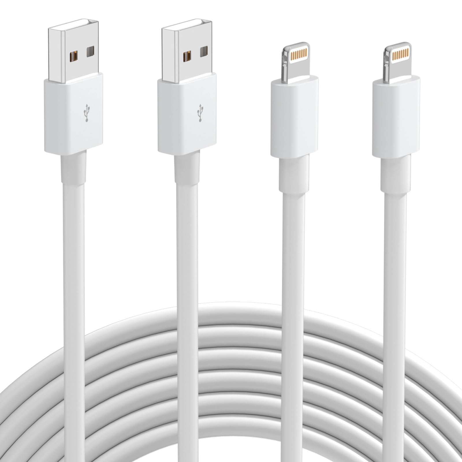 2PCS 2m Lightning Charging Cable for Apple, Original Apple USB to Lightning Cord Lightning to USB Sync Cable by Apple MFi Certified Lightning Cable Original Apple Sync Lightning Cable (2m / 12 Feet)