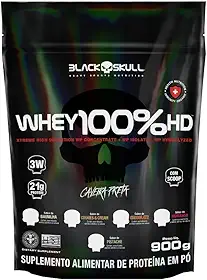 Refil Whey 100% Hd Chocolate 900G, Black Skull