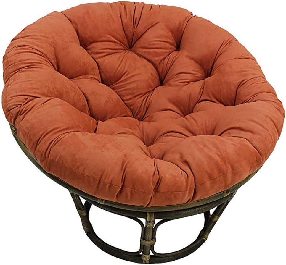 ZYBW Papasan Cojín de Asiento de algodón sólido para Patio,Redondo,48 x 6 x 48 Pulgadas,cojín de Mimbre para Silla,cojín para el Suelo del hogar,Alfombrillas Gruesas para nidos,Naranja,diámetro 1