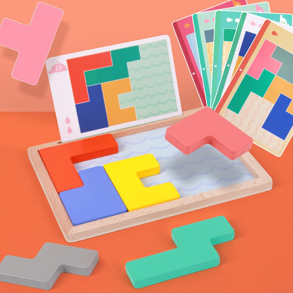 Gioco di Puzzle Tetris in Legno, Rompicapo per la Logica Spaziale dei Bambini