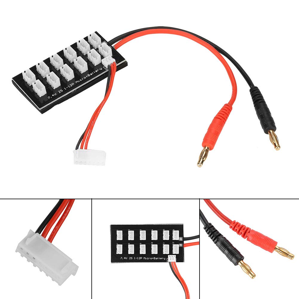 Placa De Carga Paralela Para Baterías LiPo 7.4V 2S Con Conector JST PH – Para Cargador B6 – Accesorio RC