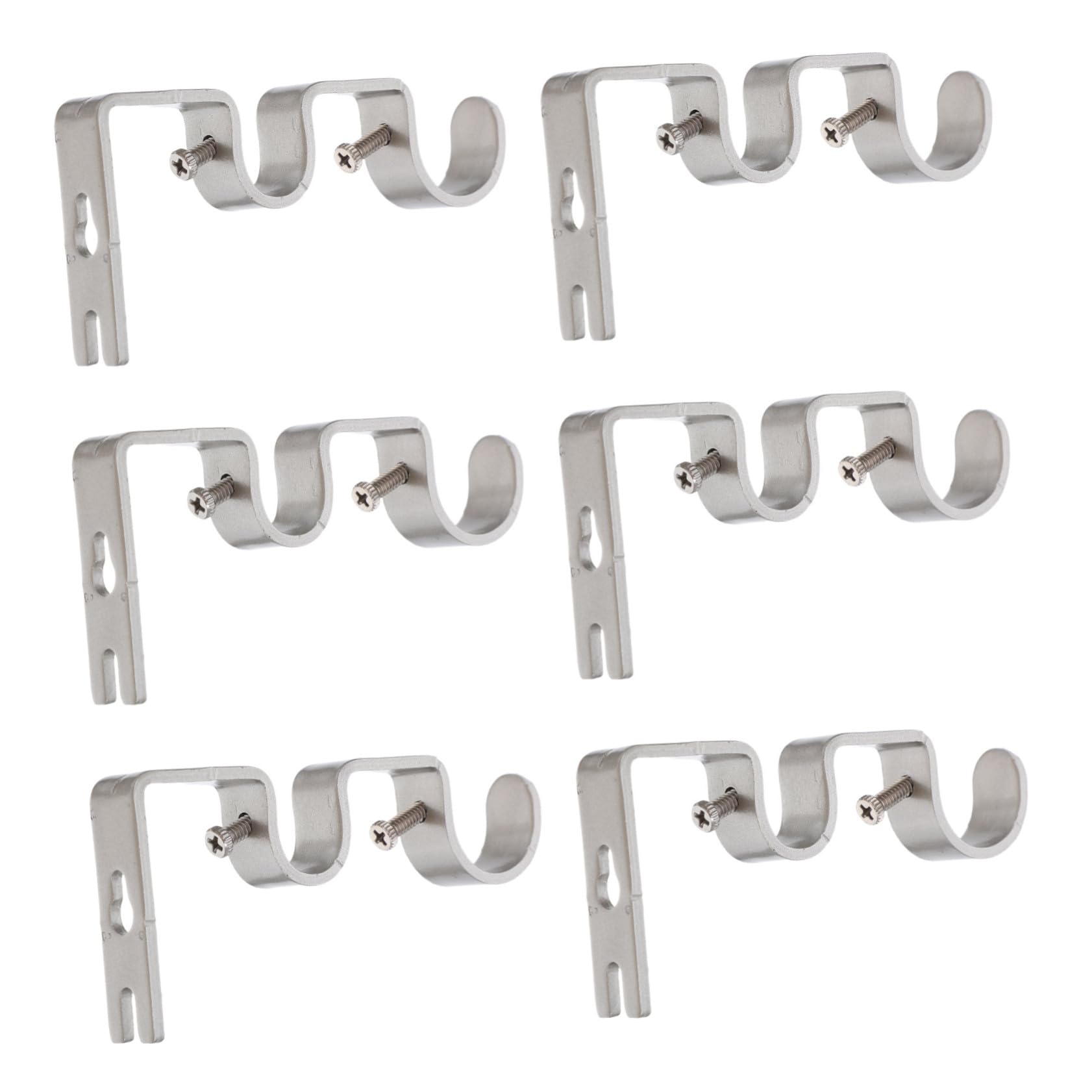 6 Pcs Supports de Tringle à Rideaux Doubles en Fer Robustes Compatible Stores Romains et Rideaux D'ameublement pour Salon, Chambre à Coucher Cuisine
