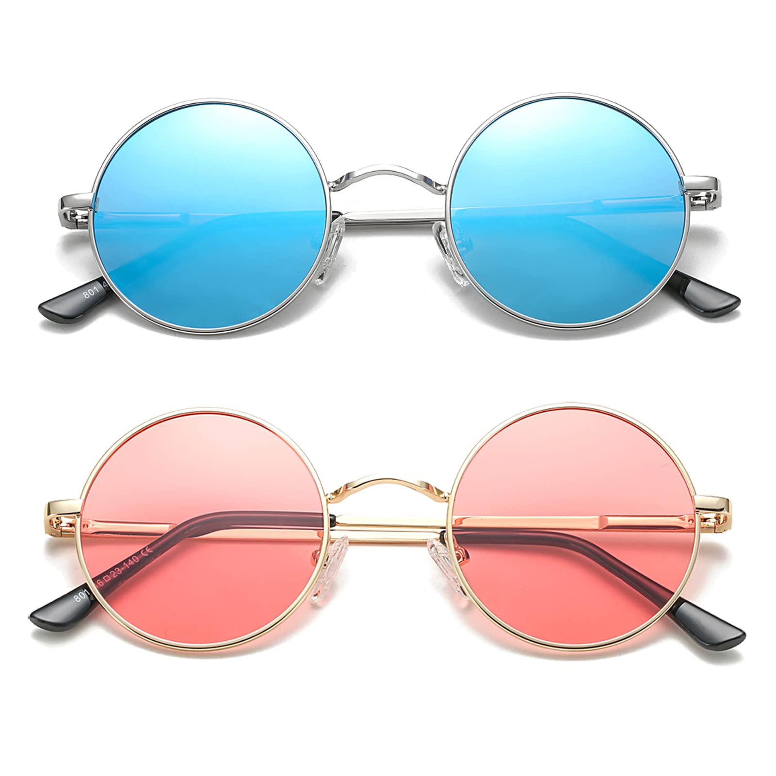 COASION Retro Small Round Polarized Sunglasses for Women Men Circle UV400 Sun Glasses