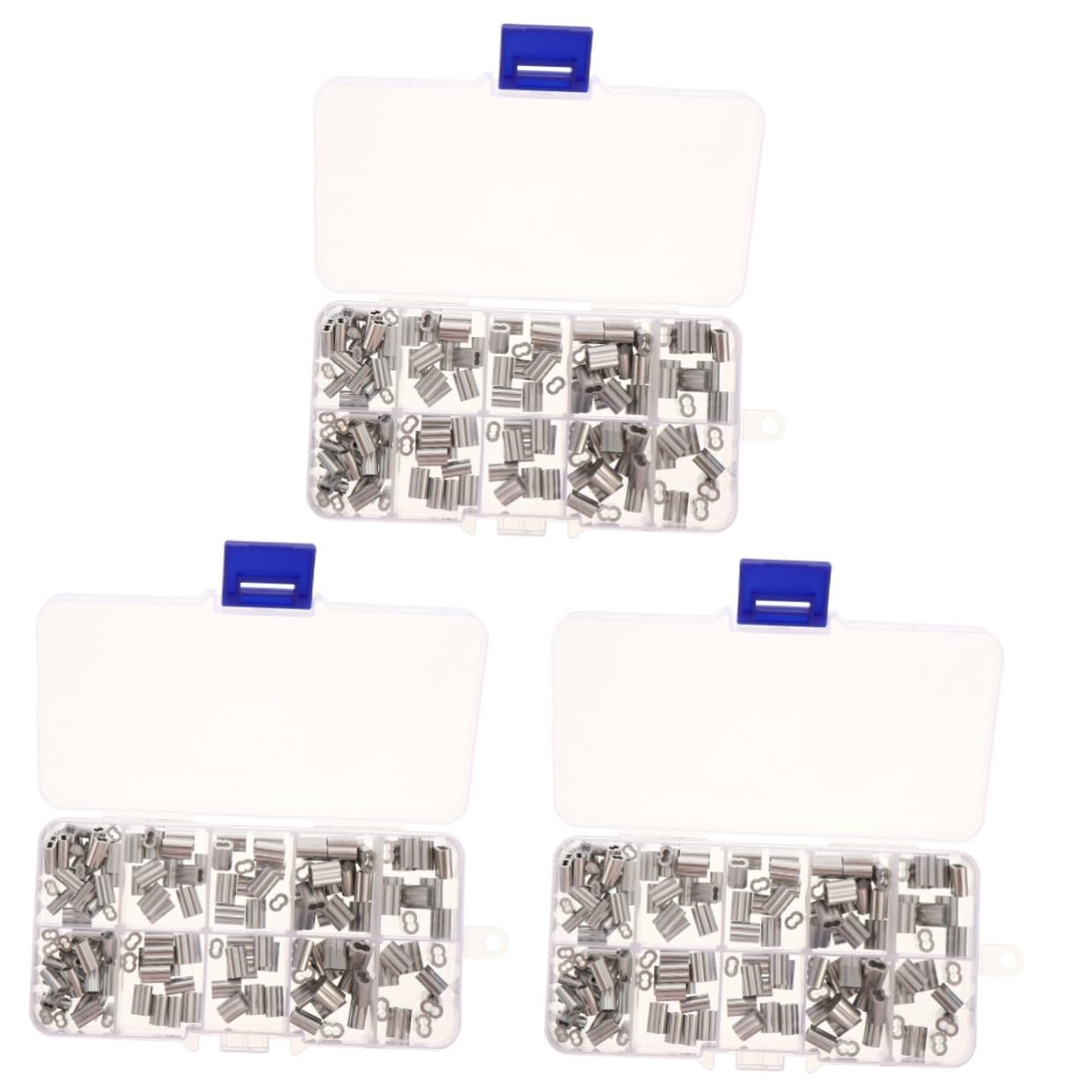 MUCKLILY Sets Crimping Loop Sleeves Aluminum Cable Sleeves Clips Hardwares for Purpose Cable Pcs