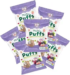 Kit 6X: Snack Infantil Mini Puffs Amora e Beterraba Nhami Mami 15g