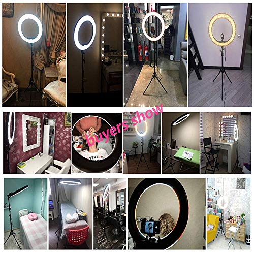 LXDDP 18-Zoll-LED-Ringlicht, 55W 240-LED-Ringlicht 5500K Fotografie, mit Spiegel und Stativständer, für Videoaufnahmen… – Bild 8