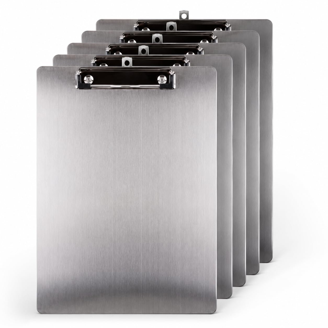 5 portablocco A4 in acciaio inox, formato verticale