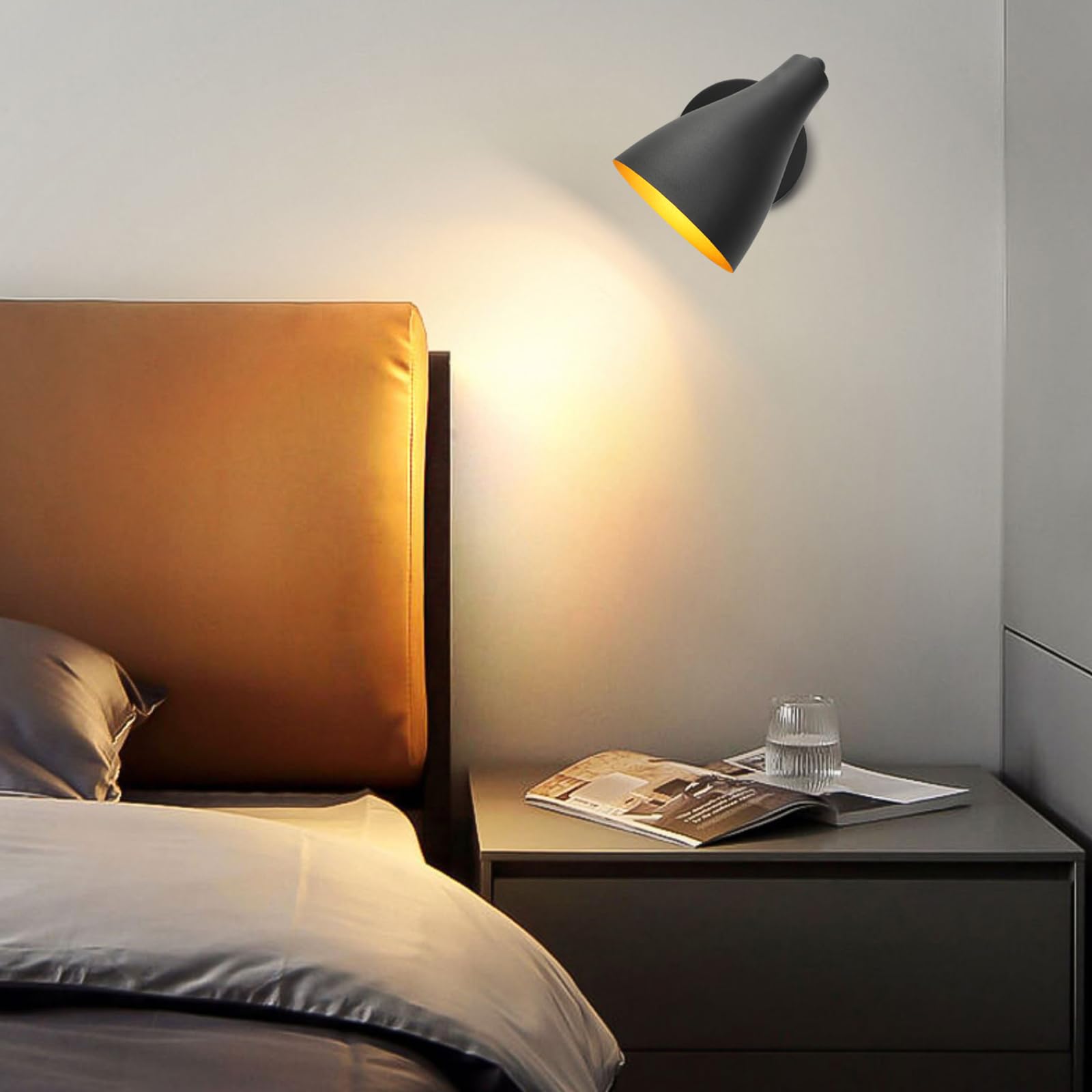 Pathson Adjustable Wall Sconce Lighting With Dimmer Switch For Bedside Living Room