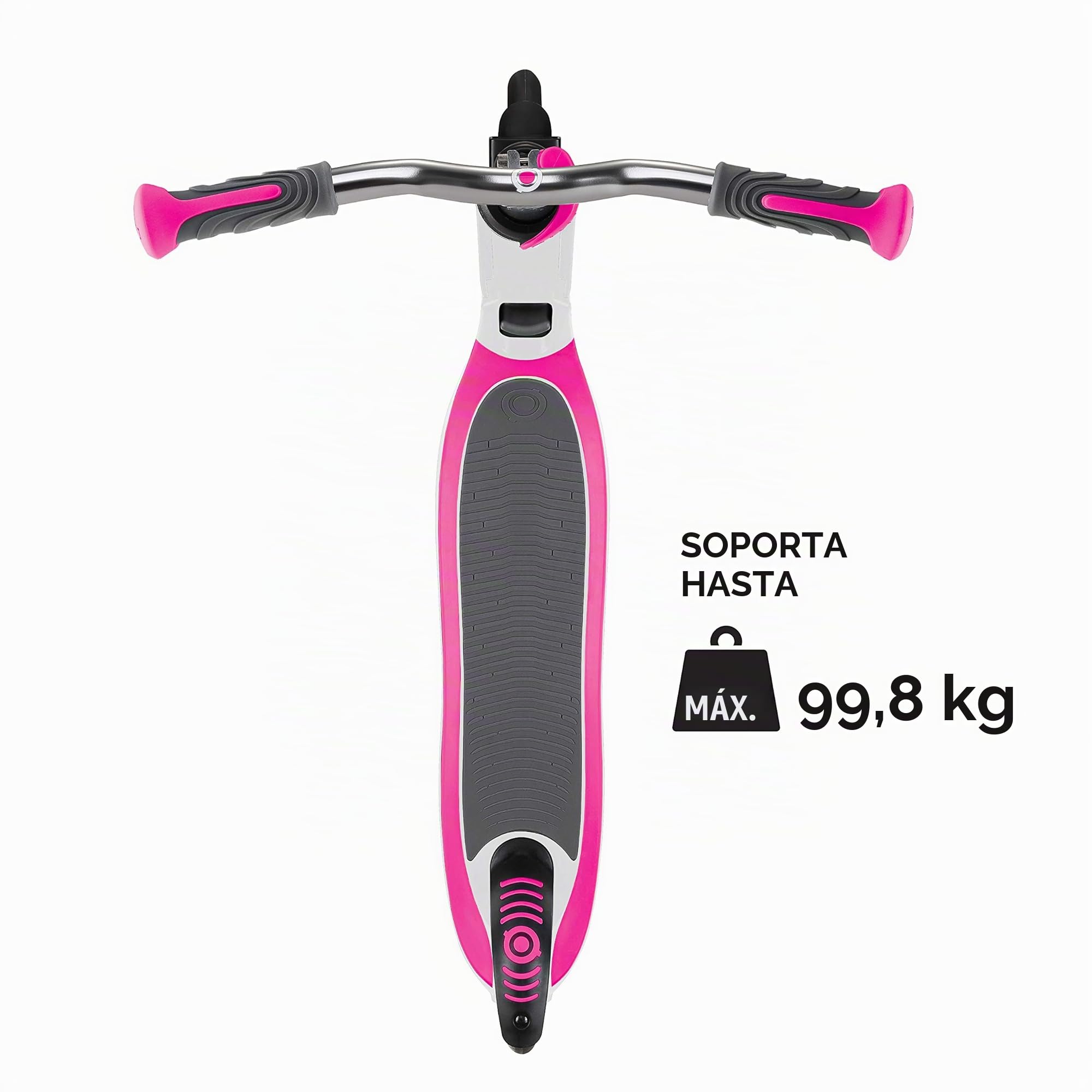 Globber - FLOW FOLDABLE 125 - Patinete plegable de 2 ruedas para niños mayores de 6 años y adolescentes , Blanco - Rosa