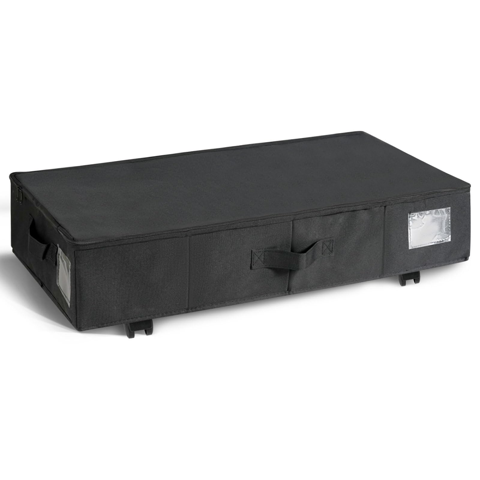 Maphissus 1 Pack Under Bed Storage on Wheels, Rolling Underbed Containers Bins with Lids,Bedroom Organizer for Clothes, Shoes, Blankets