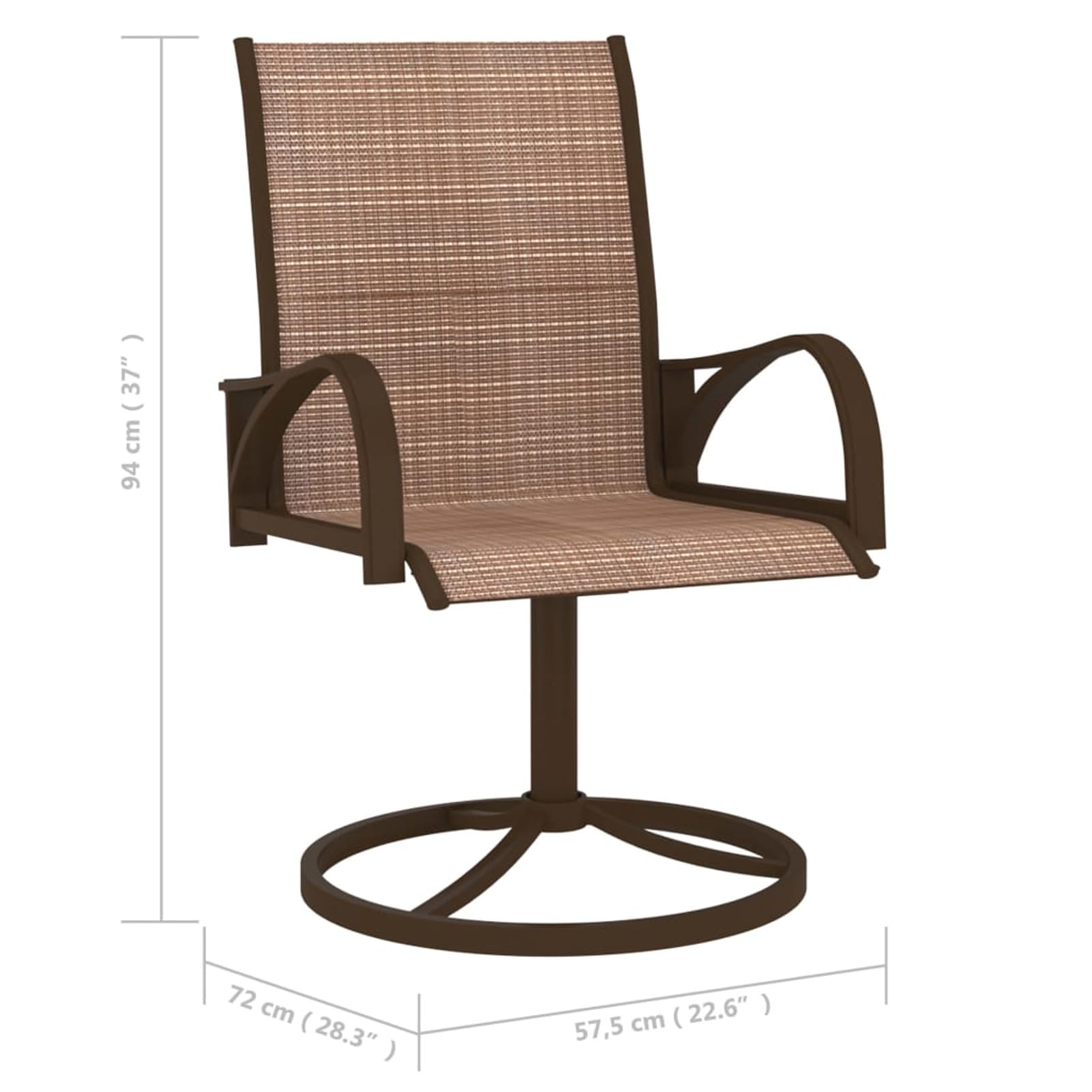 312278 Sedie Girevoli da Giardino 2pz Textilene e Acciaio Marrone Testata in Legno,Testata Letto Matrimoniale Muebles Dormitorio Spalliera Letto Testiere per Letto Matrimoniale