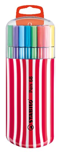 STABILO - Rotulador premium - Pen 68 - Estuche Zebrui color cereza con 20 colores surtidos