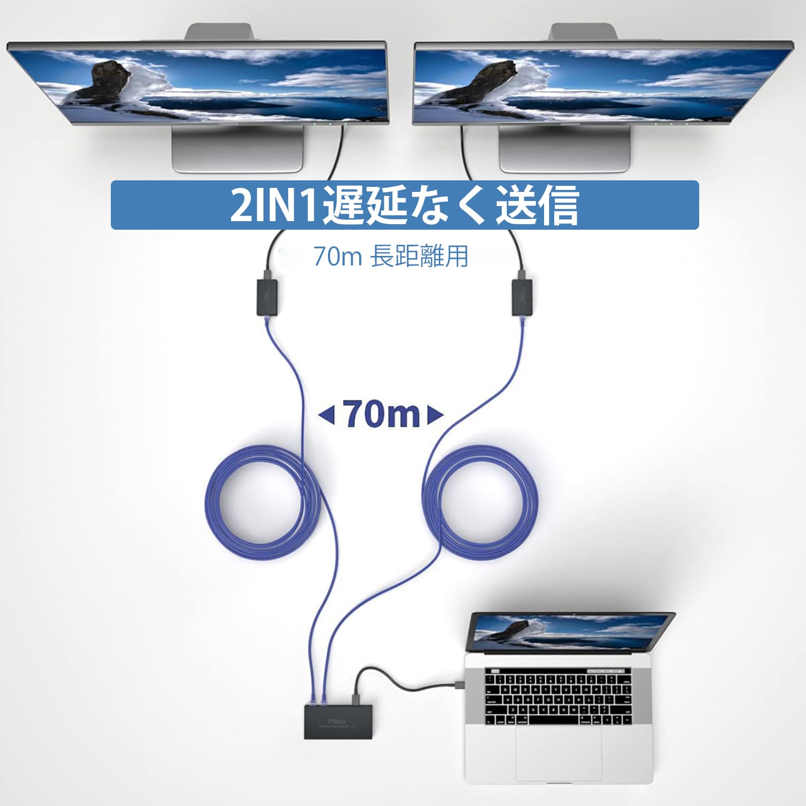 Amazon | POC HDMIエクステンダー LAN 分配器 2出力 50m安定転送距離