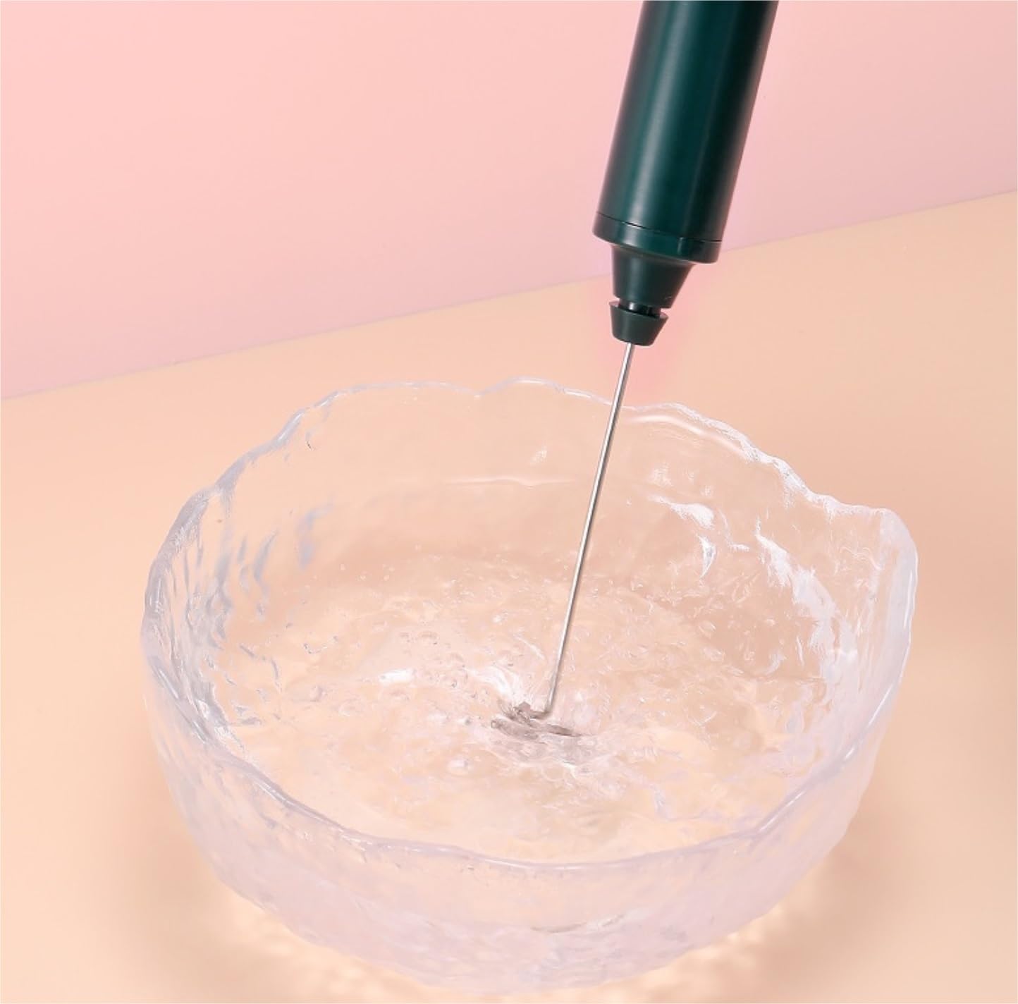 Espumador de Leche, Espumador De Leche De Acero Inoxidable, Fabricante De Espuma Eléctrico De Mano, Mini Licuadora Y Espumador con Batidor Bubbler Leche para Capuchino(Grün)