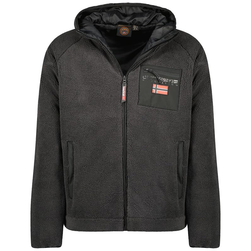 Geographical Norway Udaf Men - Chaqueta Para Hombre Con Cremallera y Bolsillos - Ropa Otoño Invierno Caliente - Suéter Deporte y Trabajo De Manga Larga Aire Libre (Gris Oscuro 3XL)