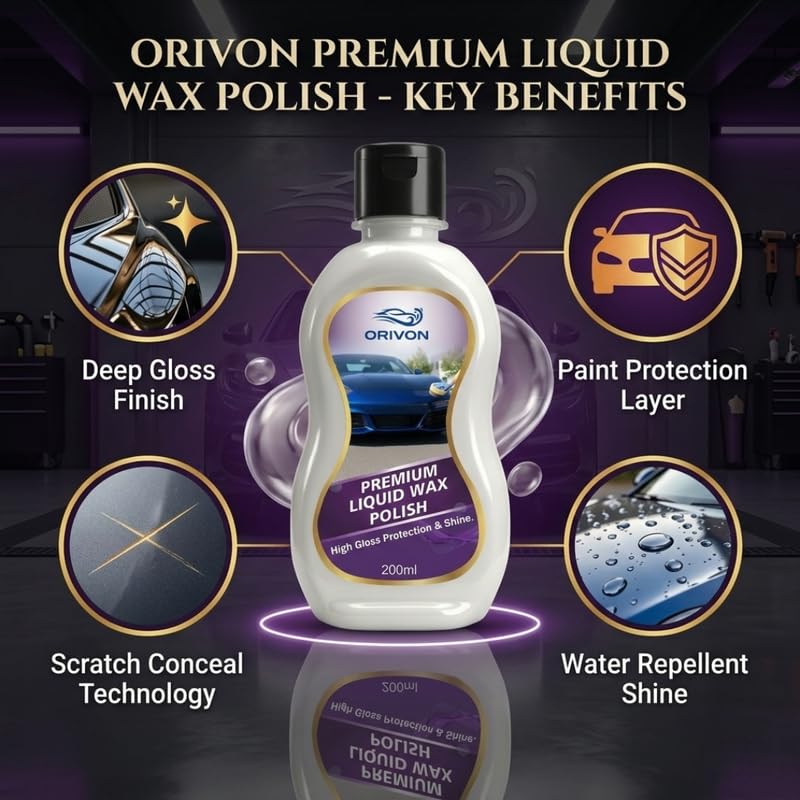 Image of Premium Liquid Car Wax, Restores Car Paint Gloss and Lustre, Water Repellent, UV Protection for car and Bike -200 ML