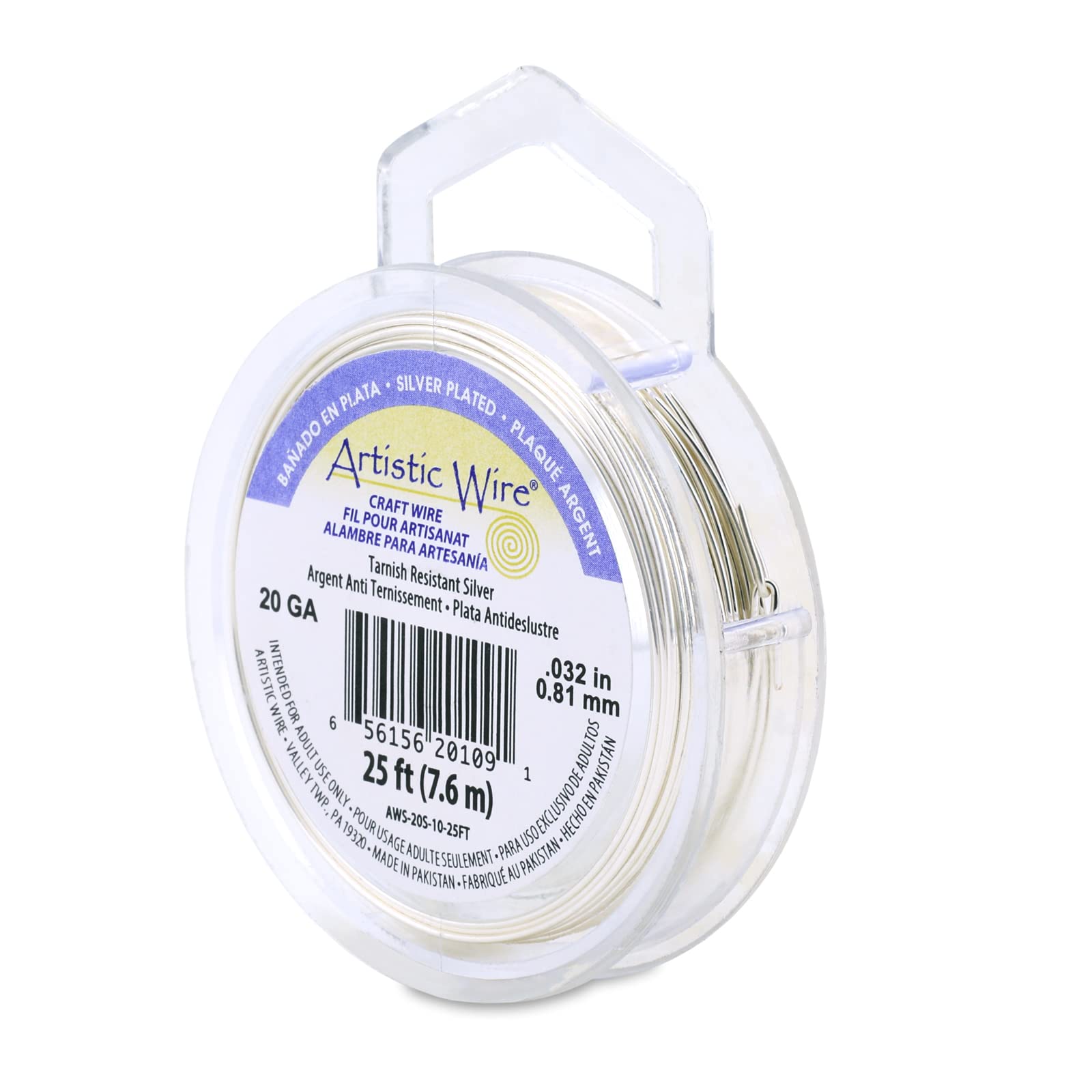 artistic non-tarnish silver wire 20 gauge 25 feet