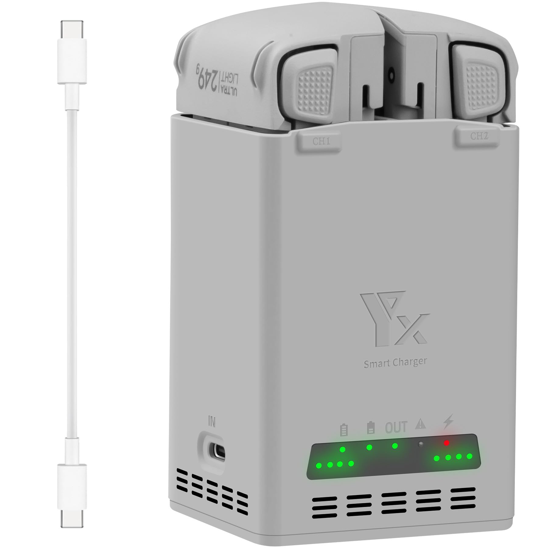 Hub de charge bidirectionnel pour drone DJI Lito X1/Lito 1, chargeur de batterie avec câble de charge USB-C, 2 ports de charge rapide pour Lito X1/Lito 1 Accessoires de batterie