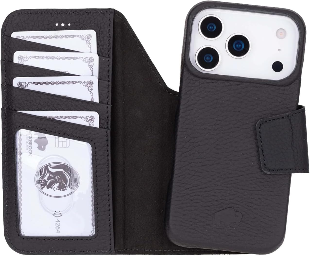 BLACKBROOK Burkley Detachable Leather Wallet Case for Phone 18 Pro