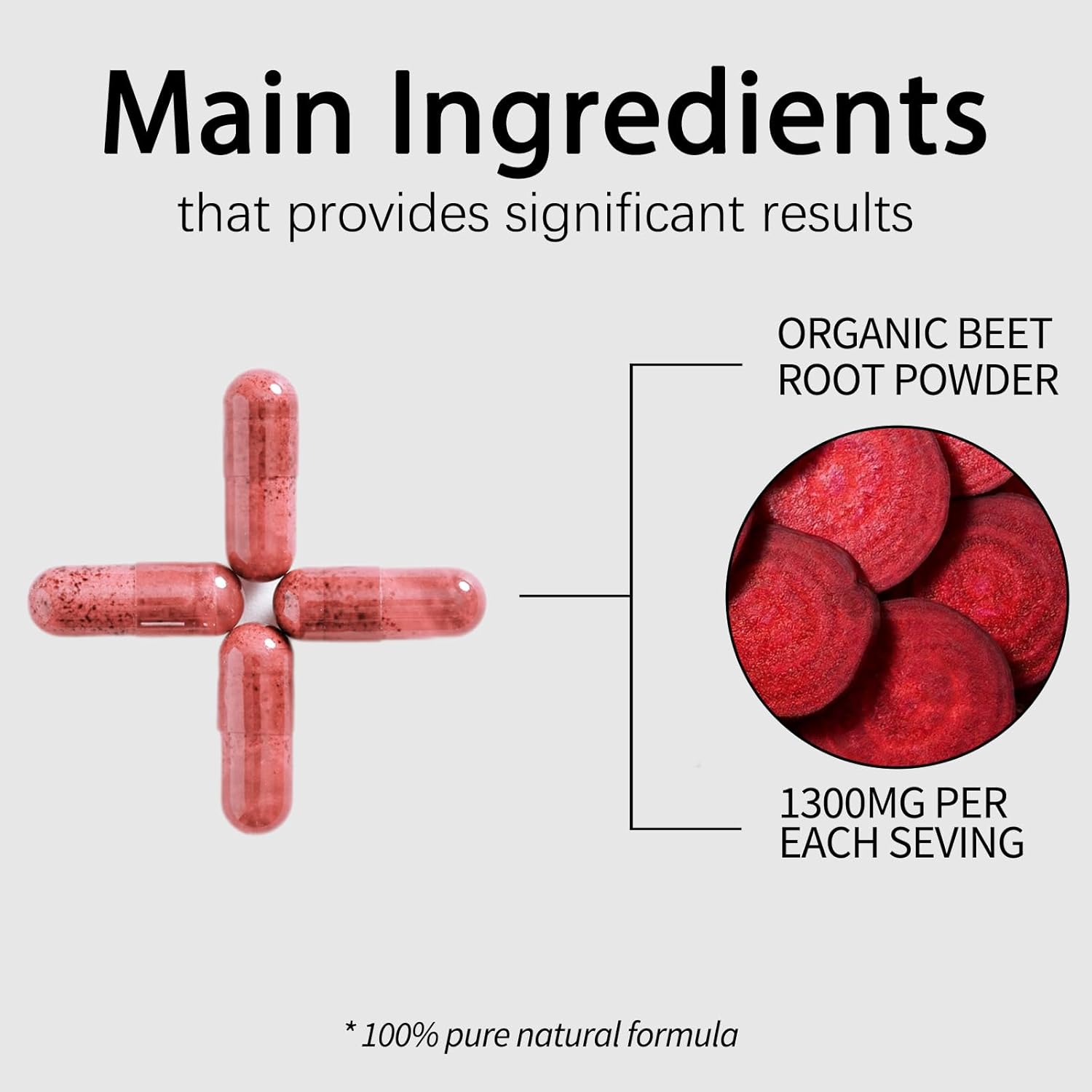 Organic Beet Root Capsules, Beetroot Capsules 1300mg | 60 Capsules, 30-Day Supply | Health & Energy Support | Natural, Vegan & Non-GMO | Beet Root Supplement for Women & Men (2 Bottle)