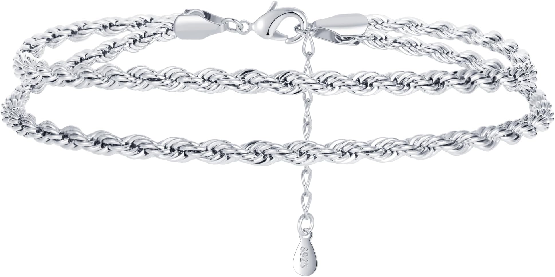 RANKEEFSterling Silver Bracelet for Women Adjustable Ladies Bracelets Charm Bracelet 925 Silver Bracelet for Women