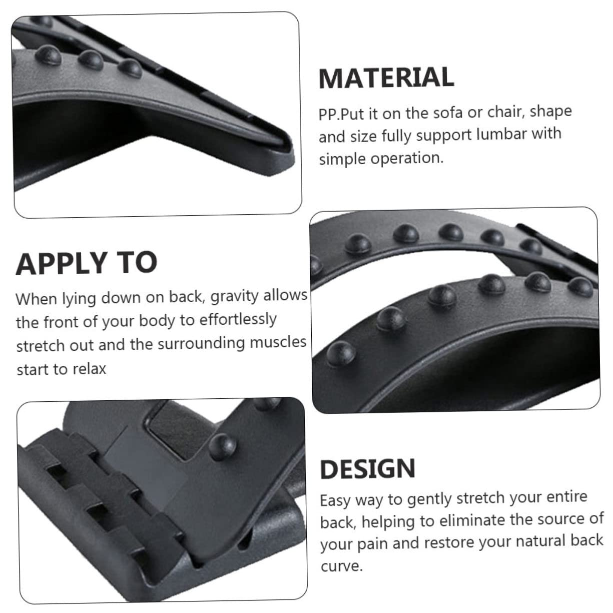 IWOWHERO 1pc Waist Stretcher Back Stretching Tool Spine Lumbar Stretching Device Mutitool Massage Stretcher Lumbar Cushion Massage Tools Back Stretcher Multifunction Pp Deck