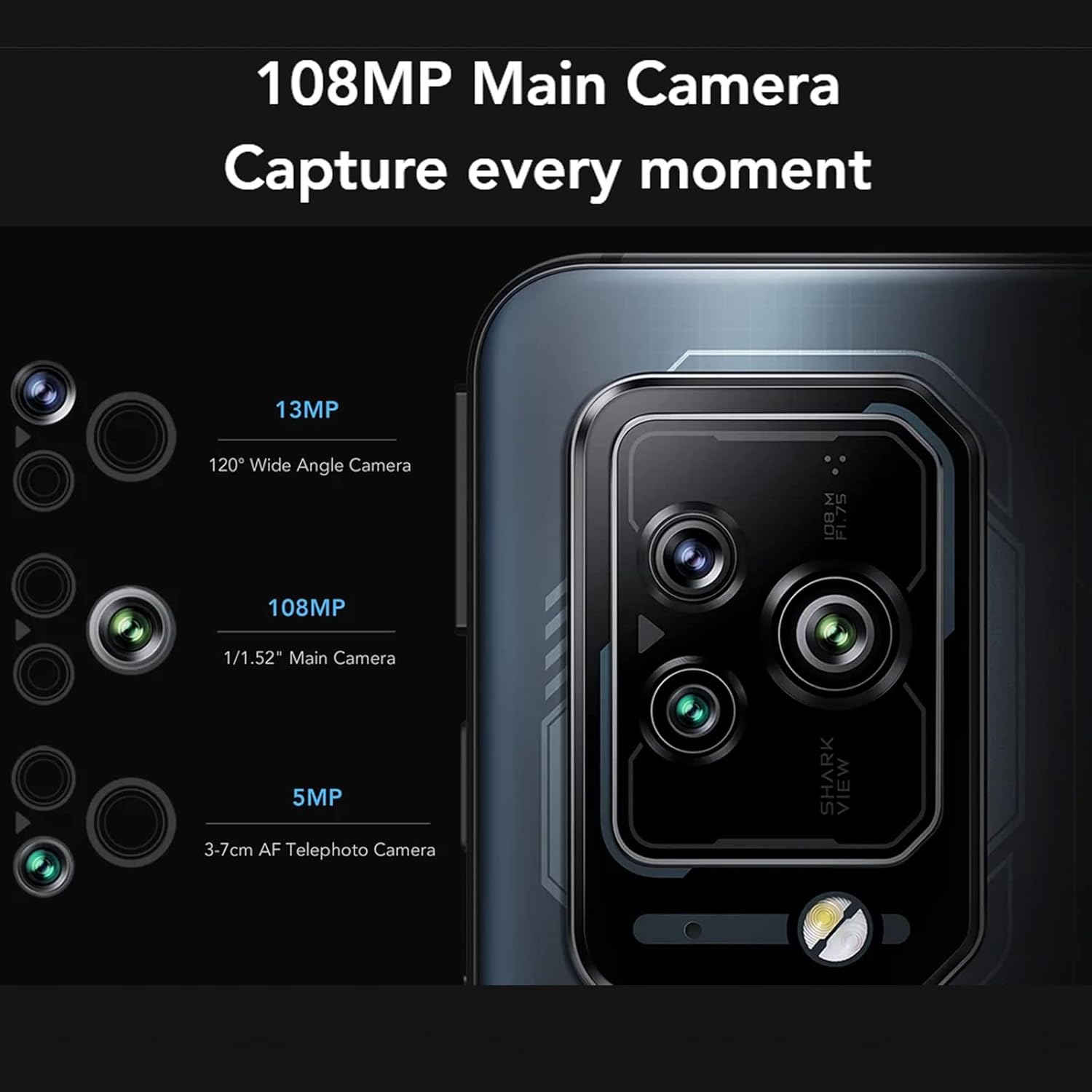 Black Shark 5 Pro showing the side view with magnetic pop-up triggers extended.