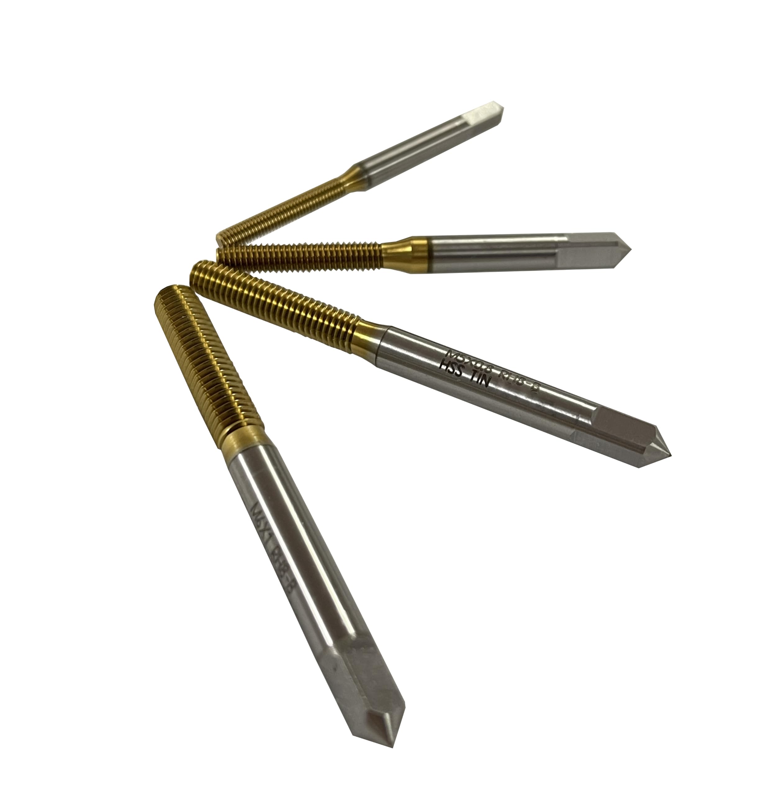 1/4 In - 20 Tap Thread Metalworking Spiral Point Taps ZEUS HSS Hand Machine  Taps - Metric Thread Sizes M2, M3, M4, M5, M6, M8, M10, M12, M14, M16, M20  (Set Of