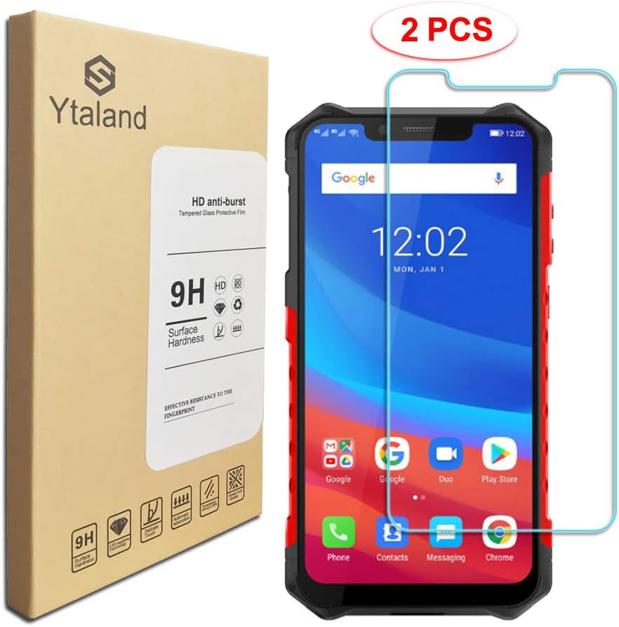 Ytaland[2 Pack] Screen Protector for Ulefone Armor 6E / Armor 6S / Armor 6, [ Anti-Fingerprints ] [0.3mm, 2.5D] [Bubble-Free] [9H Hardness] Tempered Glass Screen Protector for Ulefone Armor 6S